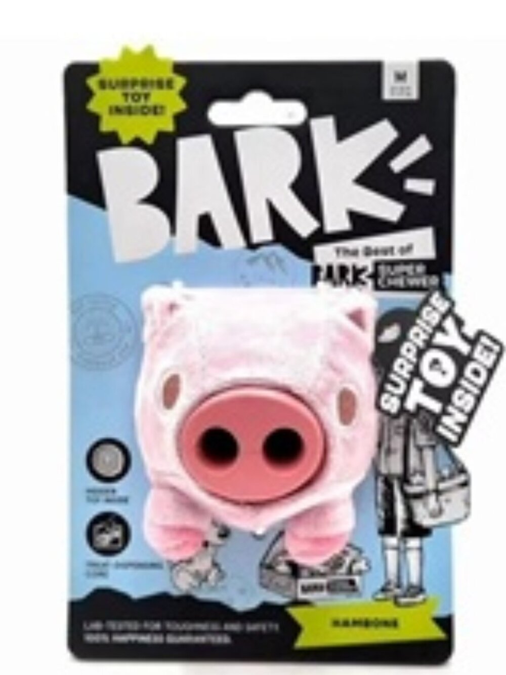 BARK Super Chewer 2 in 1 Hambone Pig Durable Treat Dispensing Dog Toy